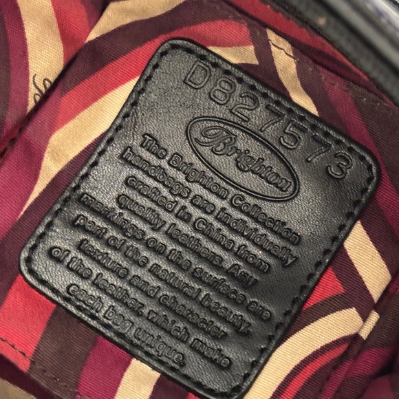 Brighton Cher Glam Black Croco Embossed Patent Leather Silver Shoulder Bag - Picture 12 of 13